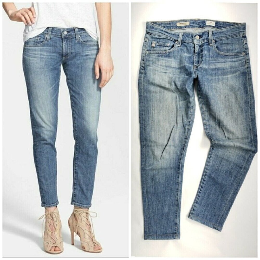 AG Adriano Goldschmied Jeans women 29R Nikki Relaxed Skinny Blue boyfriend EUC